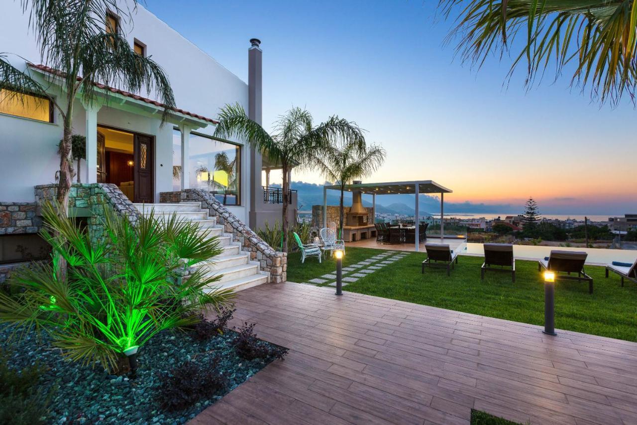Villa Anemeli - Luxury Pool Villa With Gorgeous Seaview Kíssamos Exteriér fotografie