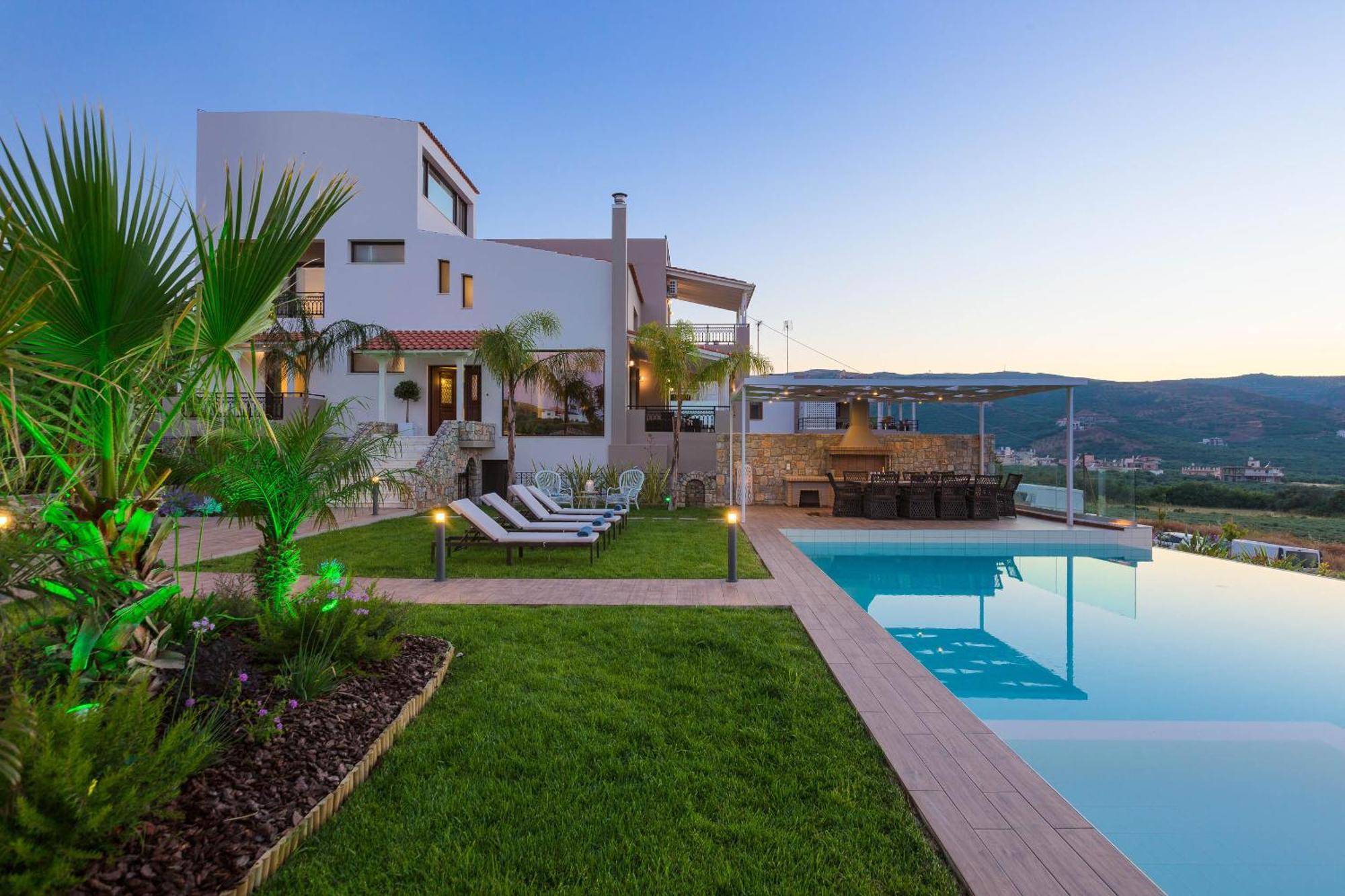 Villa Anemeli - Luxury Pool Villa With Gorgeous Seaview Kíssamos Exteriér fotografie